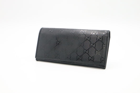 Gucci Long Wallet in Black Imprime Canvas