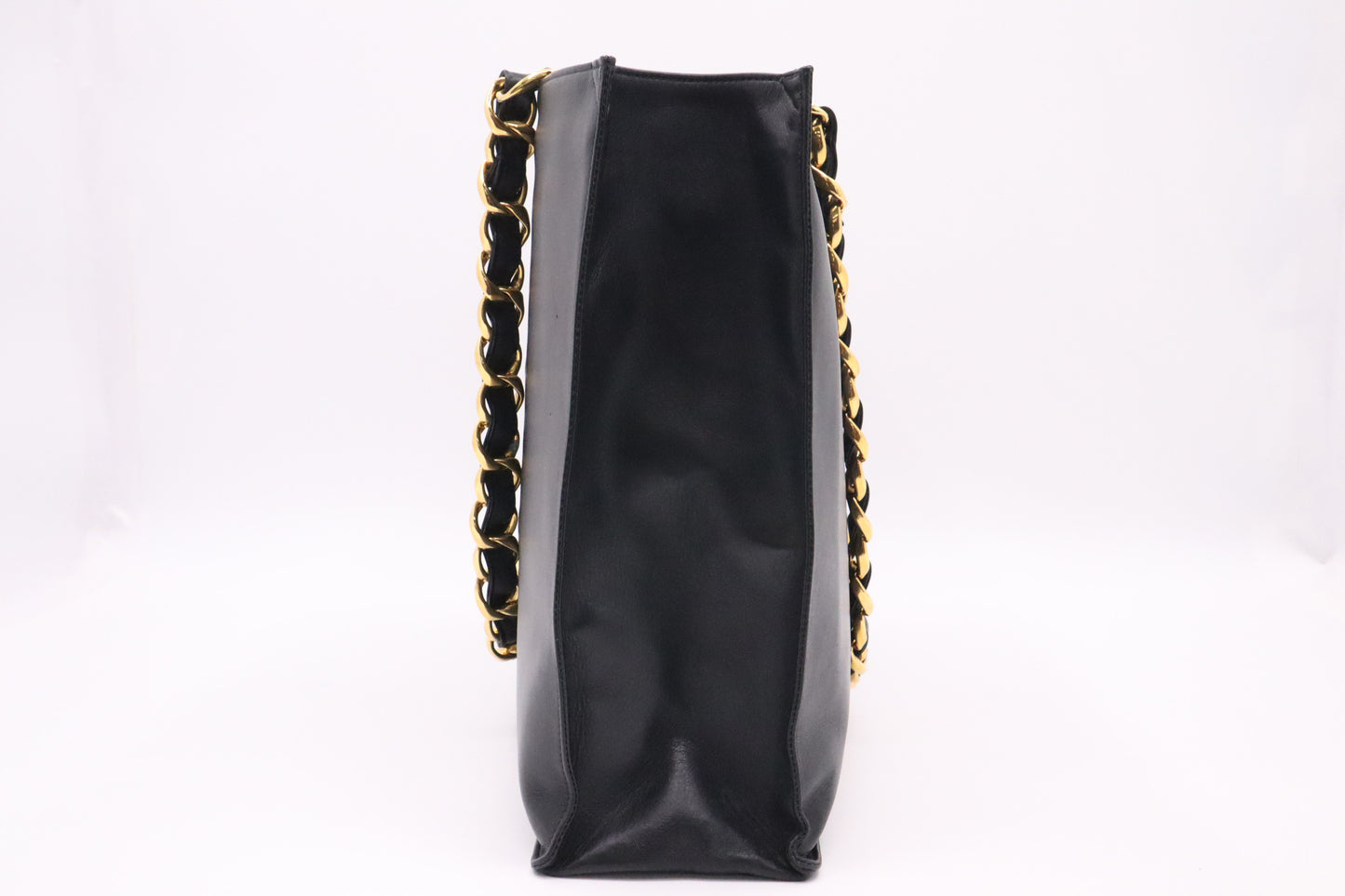 Chanel Large Chain Tote in Black Leather