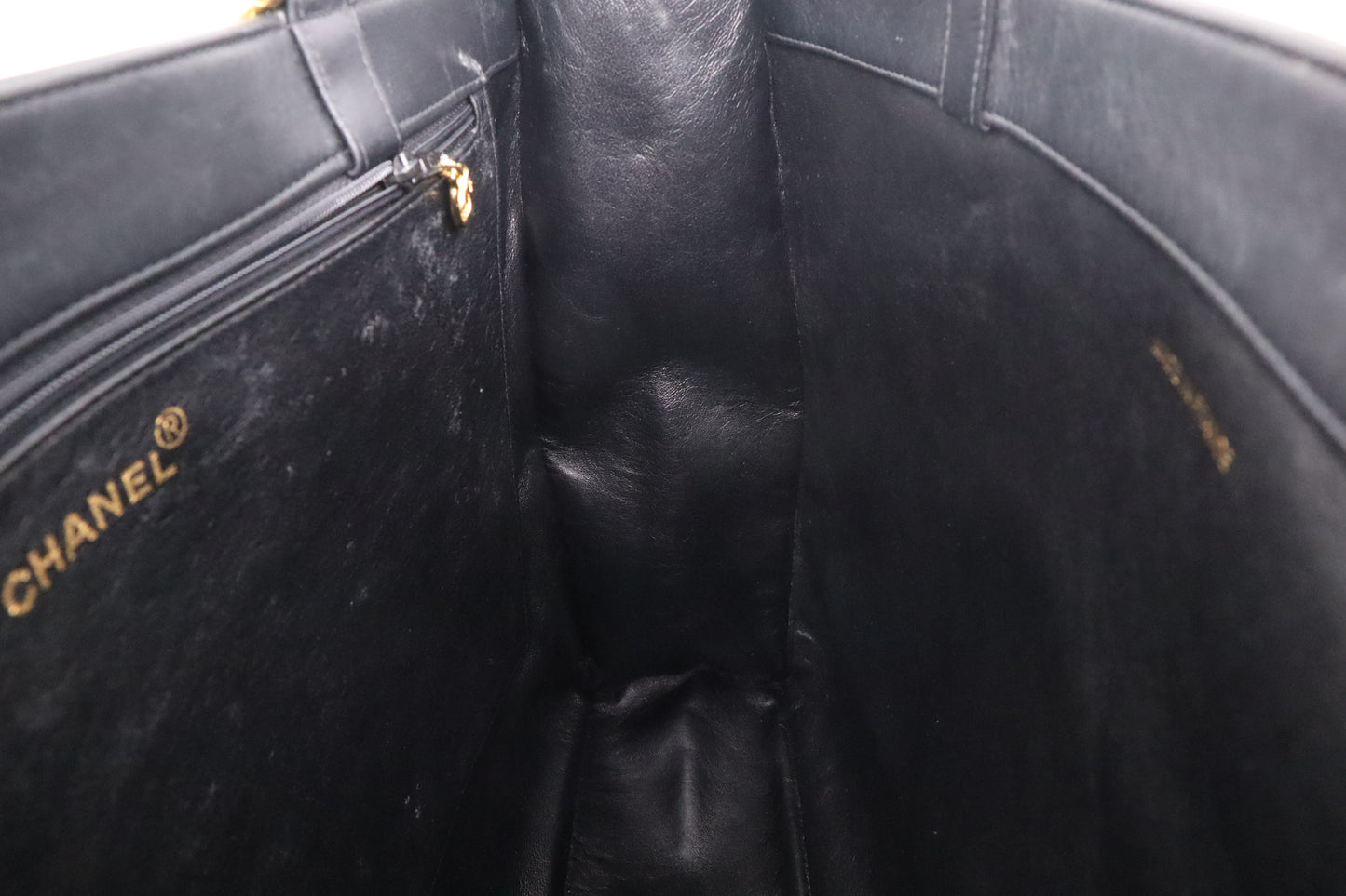 Chanel Large Chain Tote in Black Leather