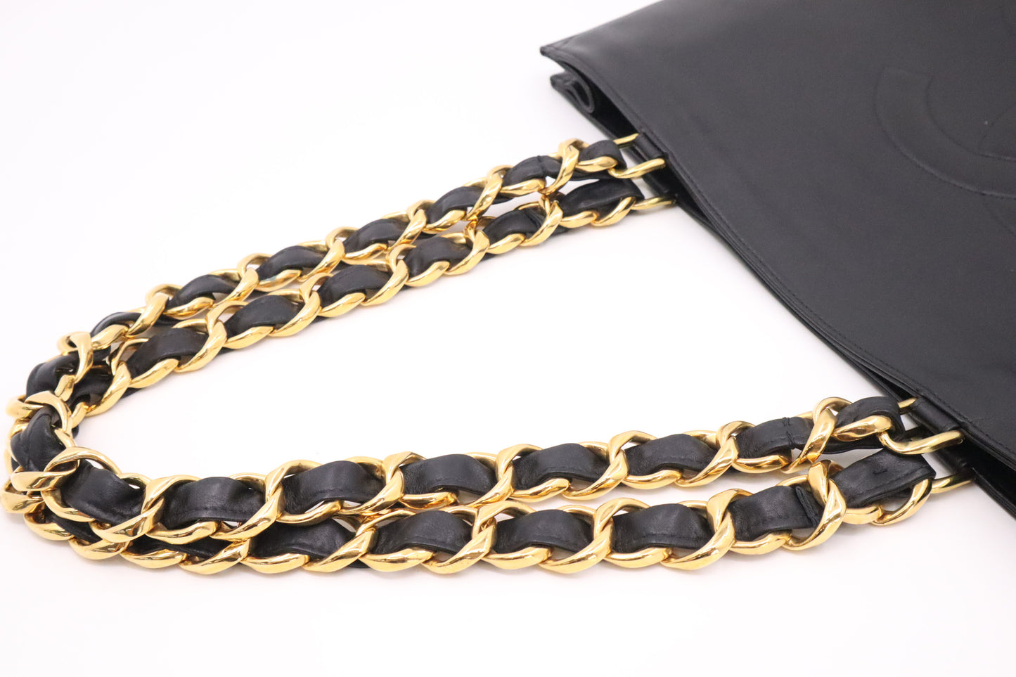 Chanel Large Chain Tote in Black Leather