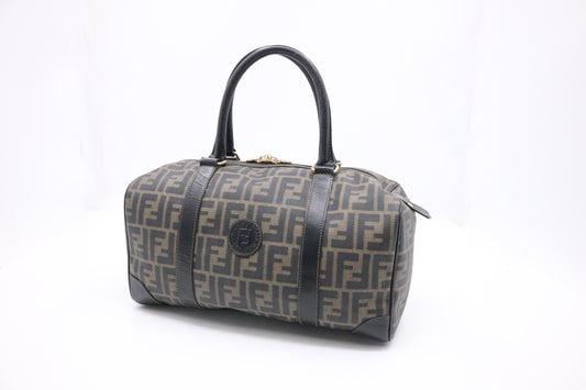 Fendi Boston Bag in Zucca Coated Canvas