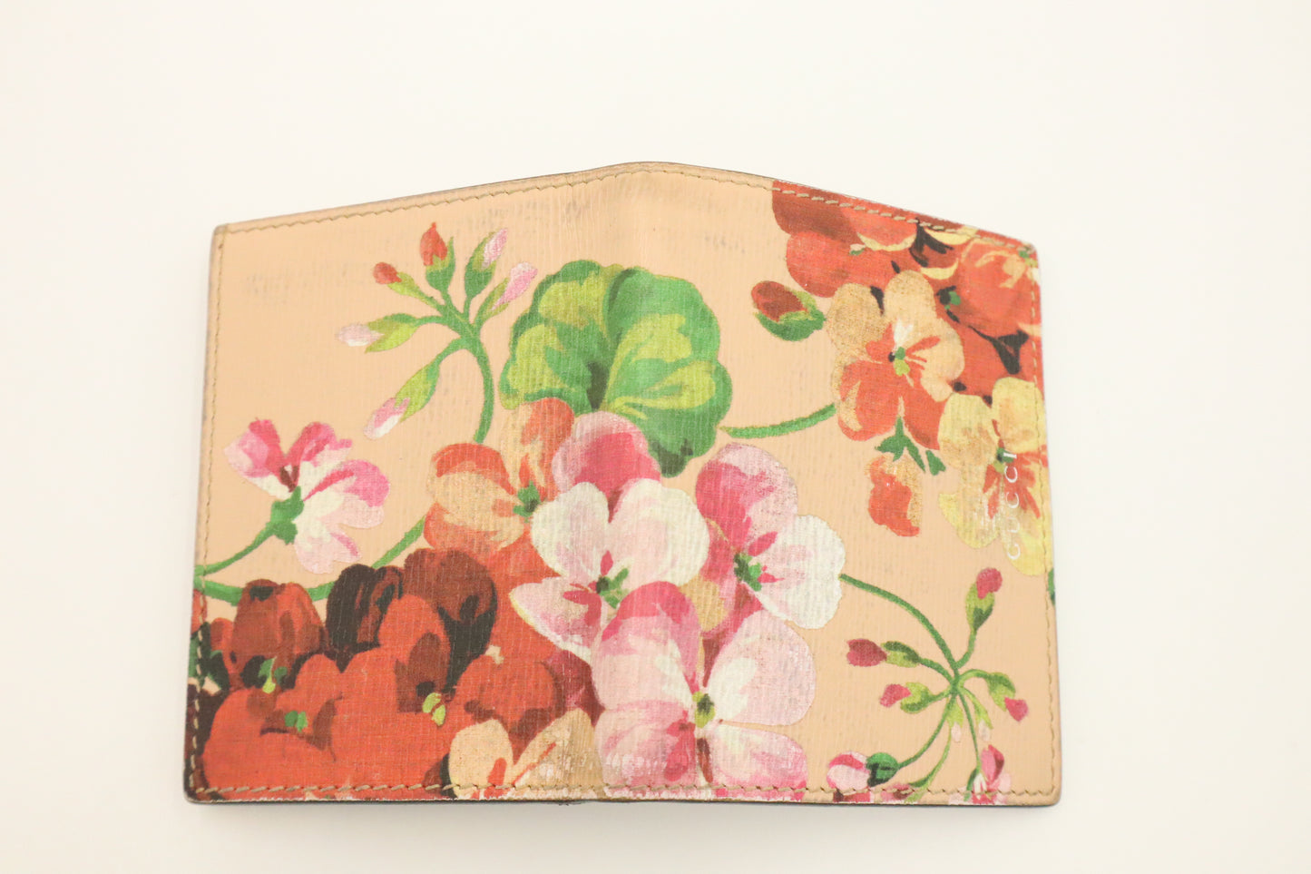 Gucci French Flap Wallet in Beige Blooms Print