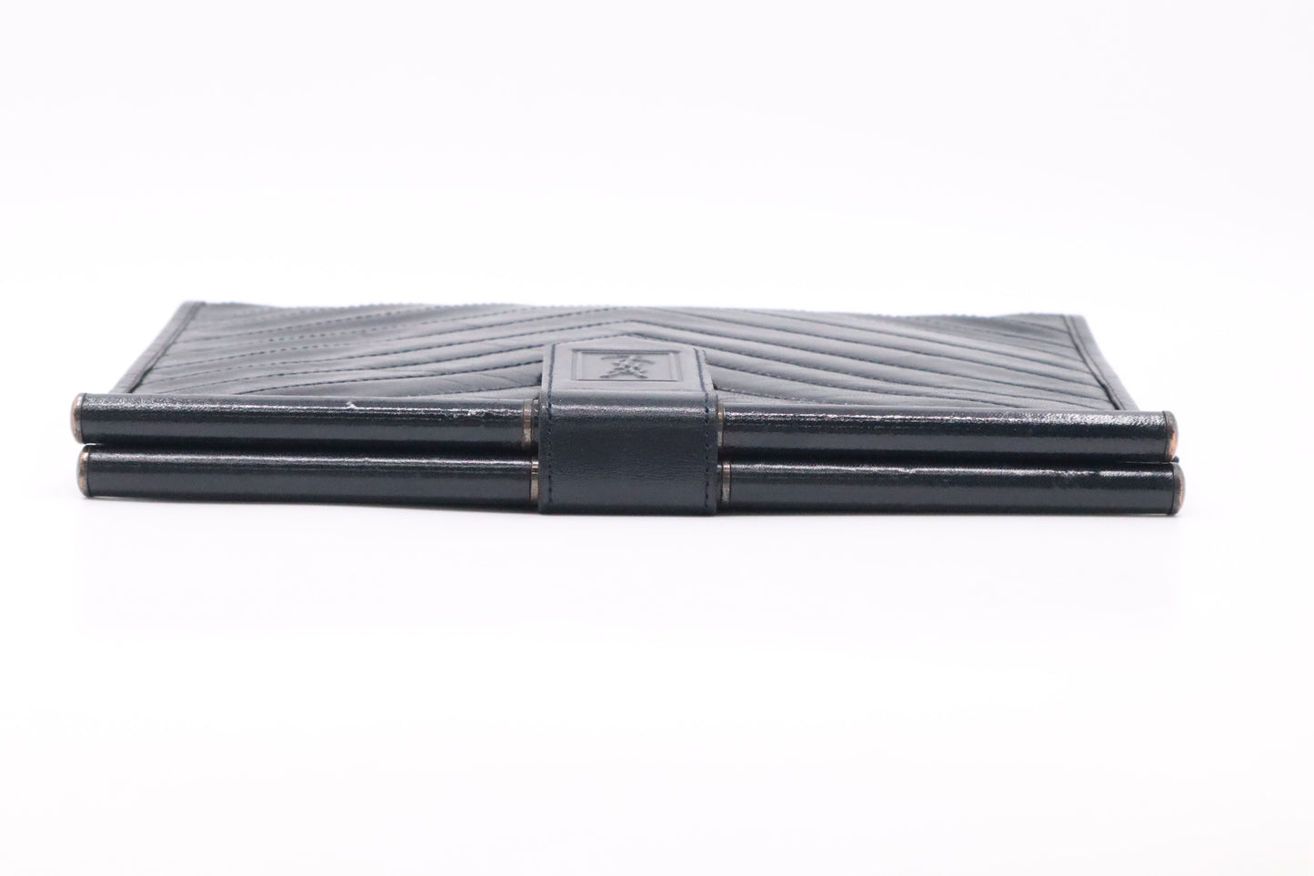 YSL Saint Laurent Clutch in Navy Blue Leather