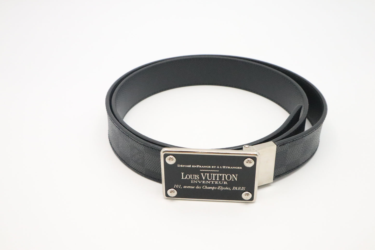 Louis Vuitton Inventeur Reversible Belt in Damier Graphite Canvas