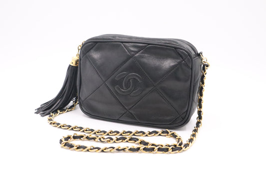 Chanel Small Camera Bag in Black Leather