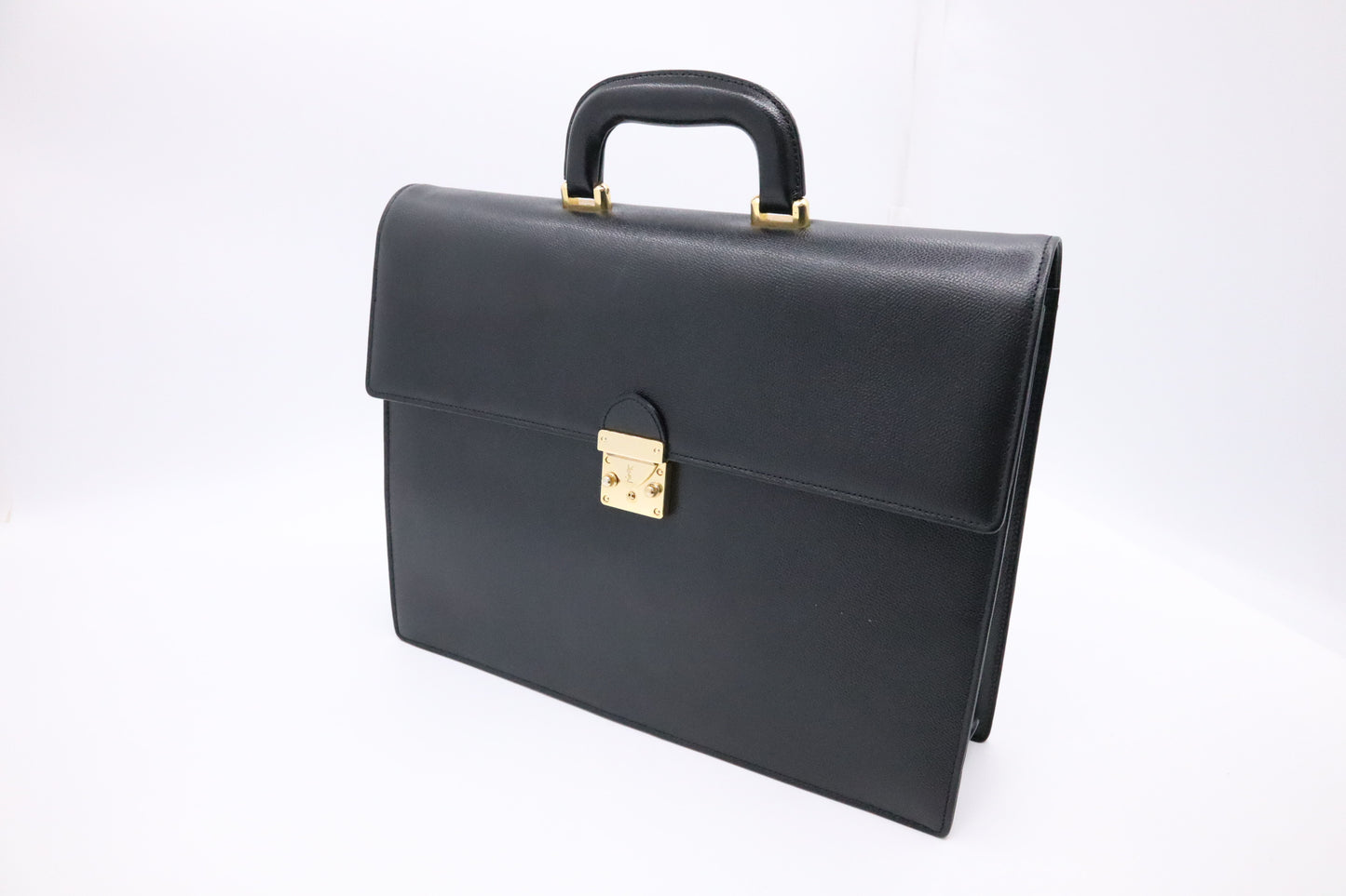 YSL Saint Laurent Briefcase in Black Leather