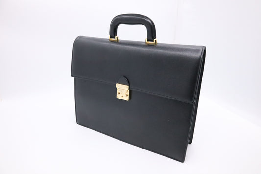 YSL Saint Laurent Briefcase in Black Leather