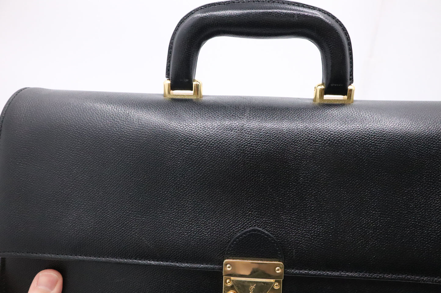 YSL Saint Laurent Briefcase in Black Leather