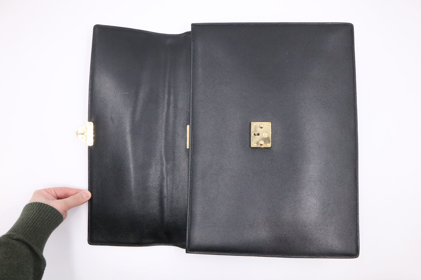 YSL Saint Laurent Briefcase in Black Leather