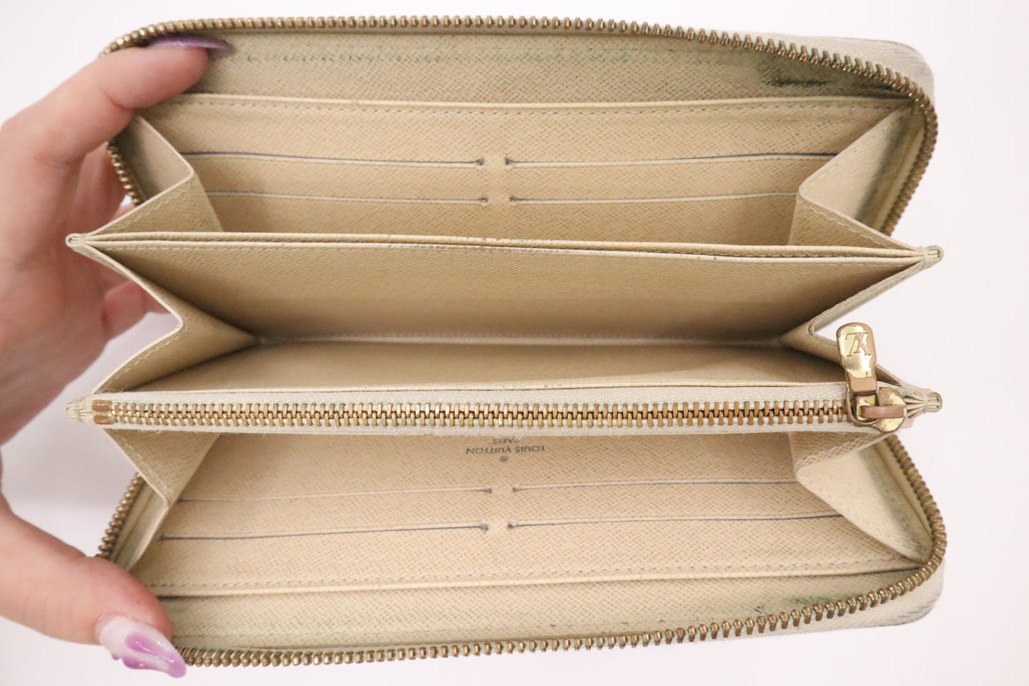 Louis Vuitton Long Zippy Wallet in Damier Azur Canvas