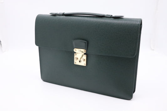 Louis Vuitton Briefcase in Green Taiga Leather