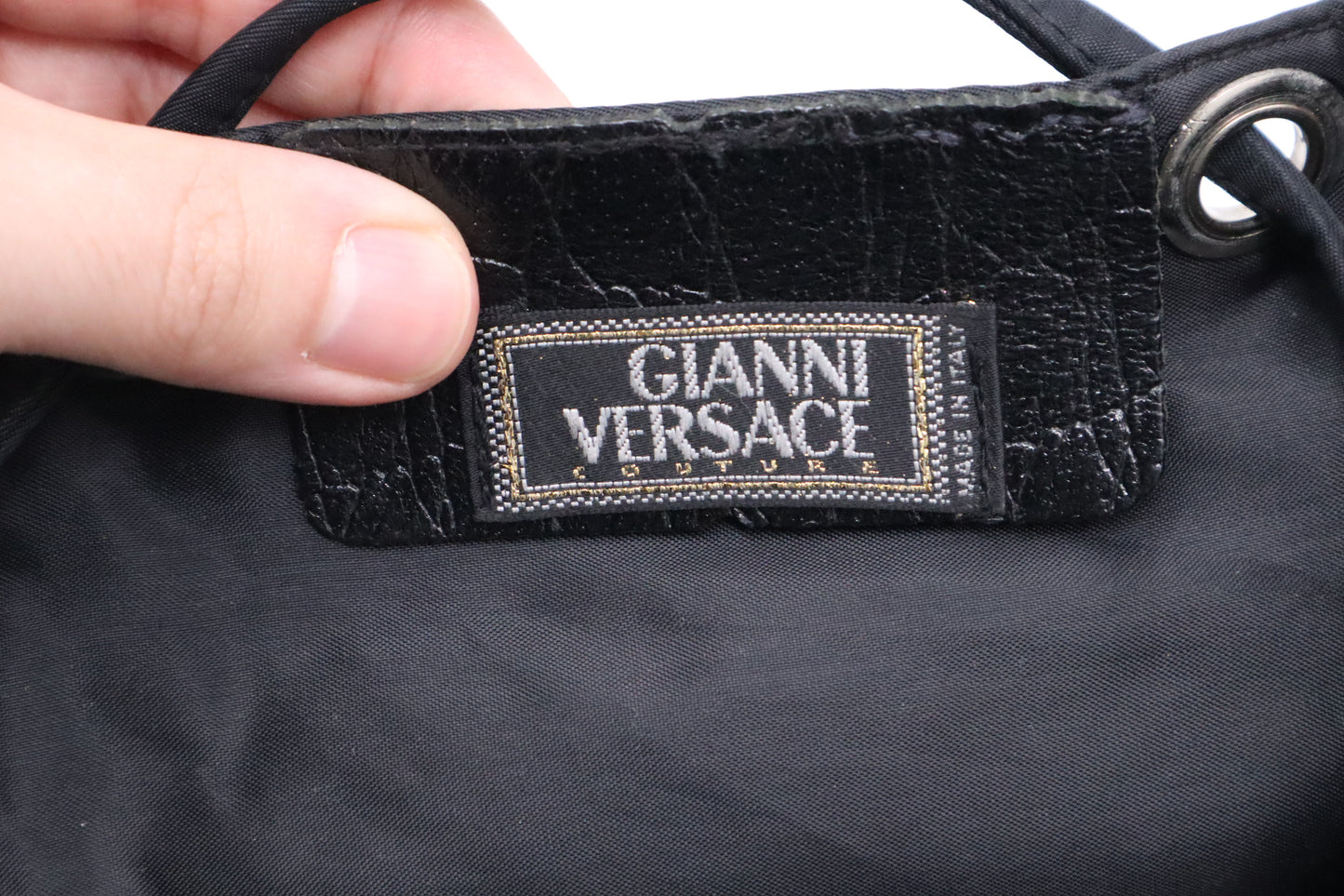 Versace Backpack in Black Nylon