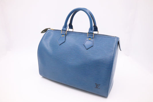 Louis Vuitton Speedy 30 in Blue Epi Leather