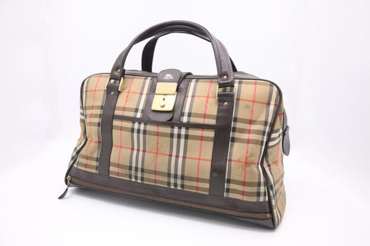 Burberry Haymarket Check Travel Bag in Nova Check Canvas