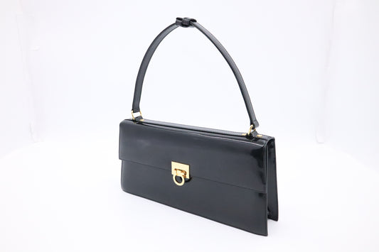 Ferragamo Handbag in Black Patent Leather