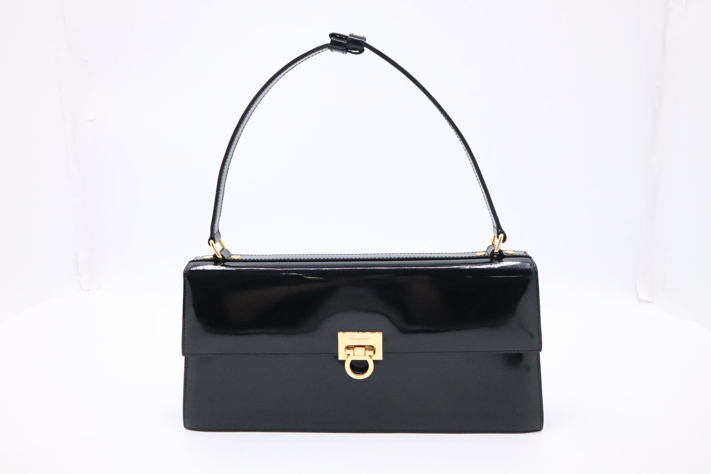 Ferragamo Handbag in Black Patent Leather