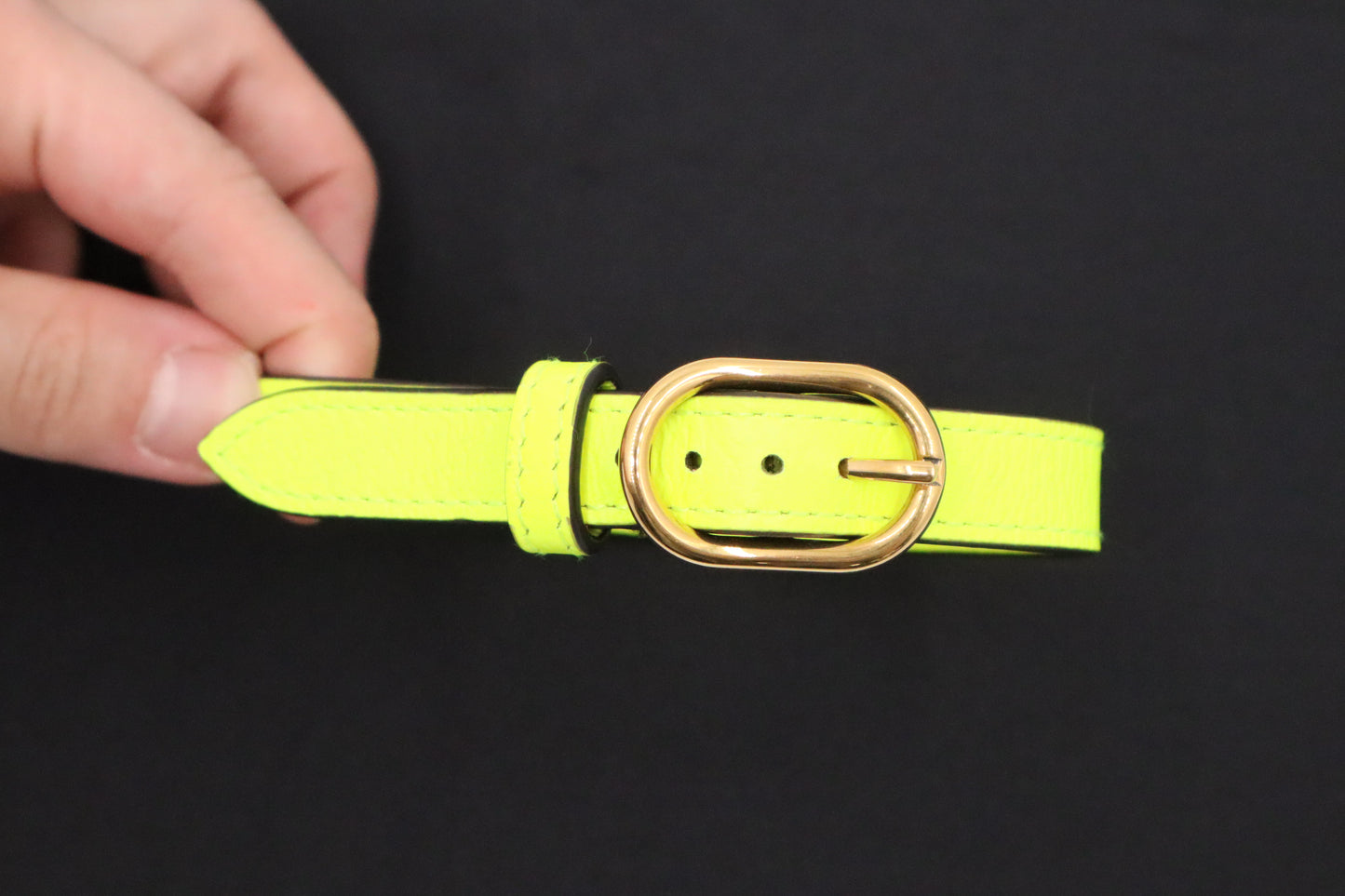 Gucci Dog Collar in Neon Yellow Leather