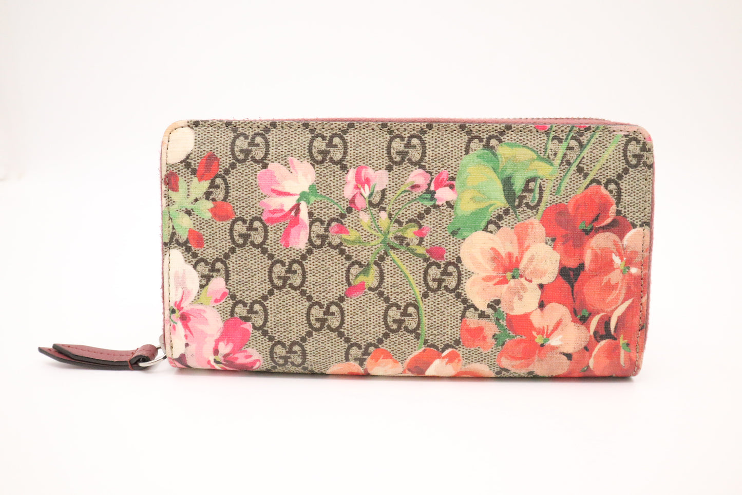 Gucci Long Zippy Wallet in Pink Blooms Canvas
