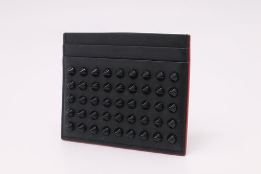 Louboutin Kios Card Holder in Black Leather