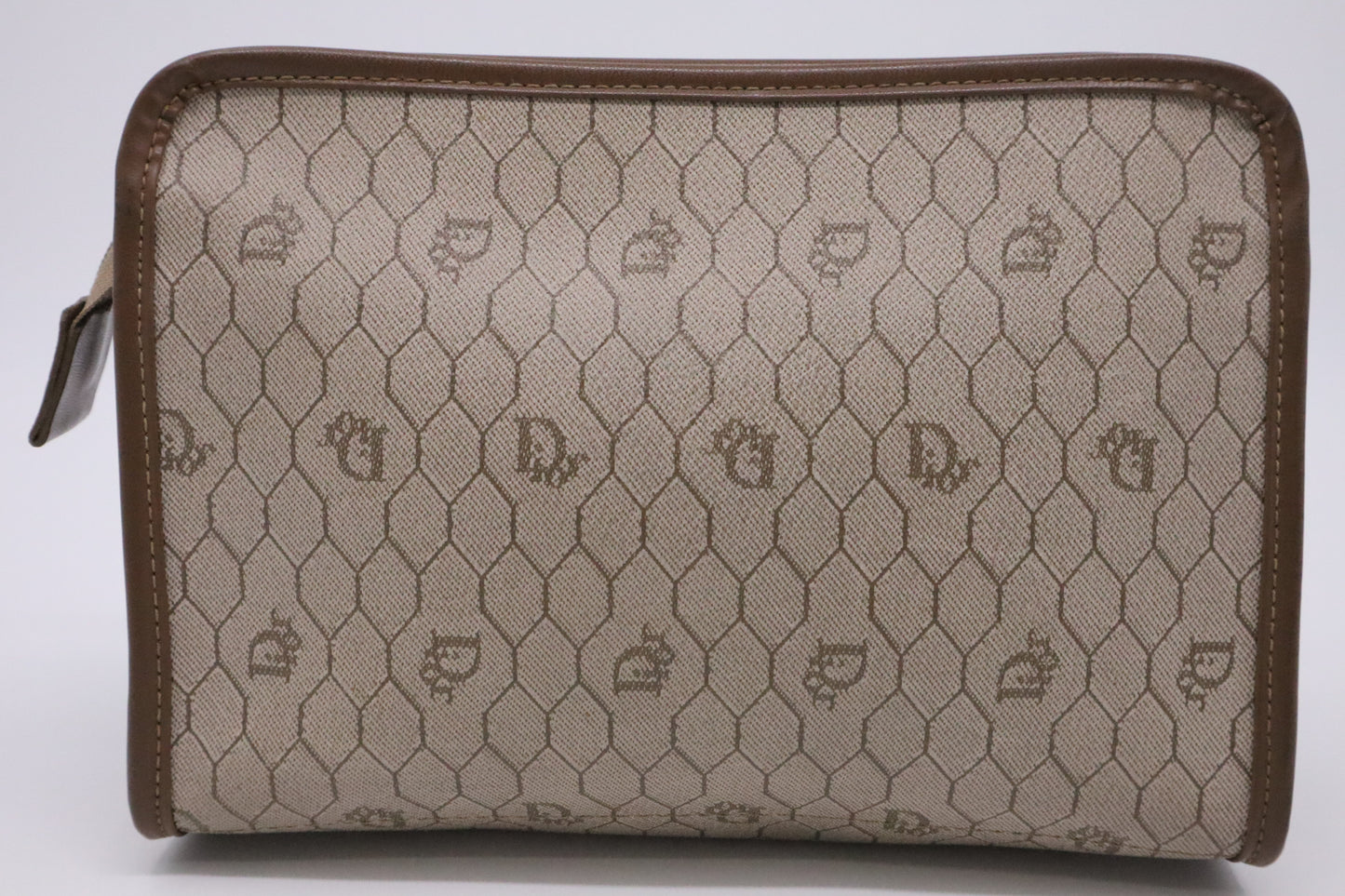 Dior Pouch in Beige Honeycomb Coated Canvas
