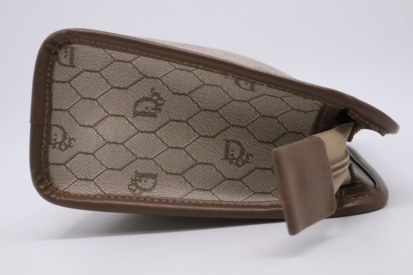 Dior Pouch in Beige Honeycomb Coated Canvas
