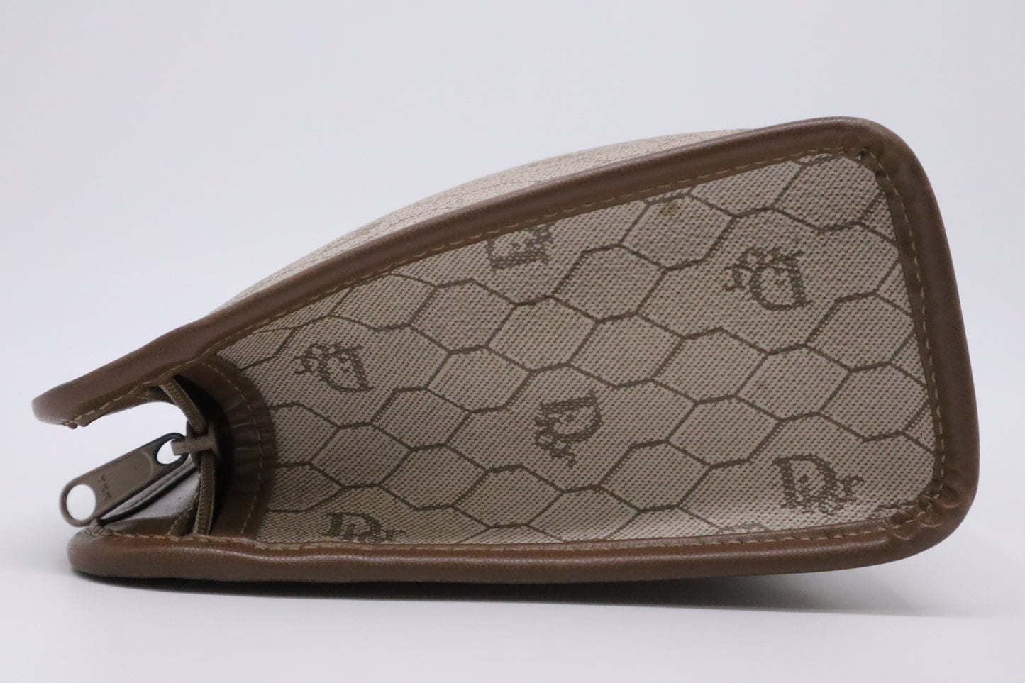 Dior Pouch in Beige Honeycomb Coated Canvas