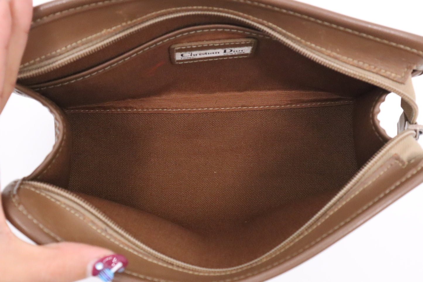 Dior Pouch in Beige Honeycomb Coated Canvas