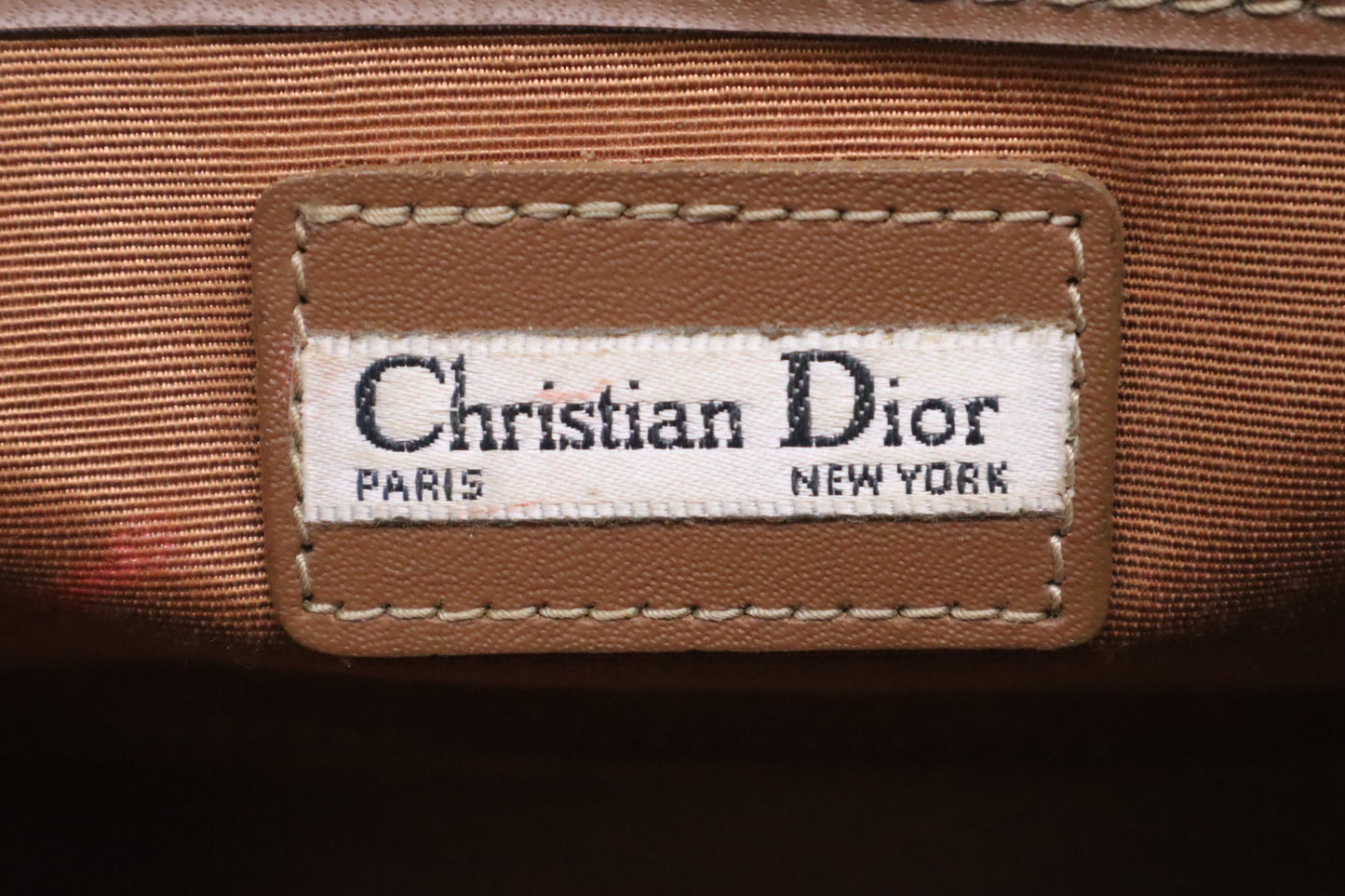 Dior Pouch in Beige Honeycomb Coated Canvas