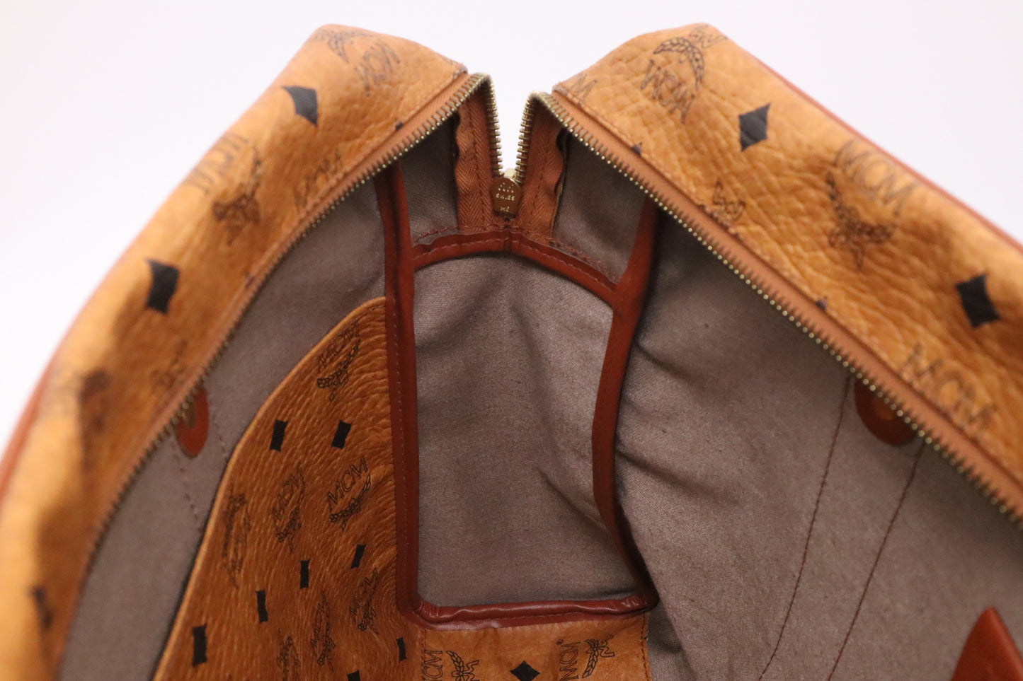 MCM Shoulder Bag in Cognac Visetos Canvas