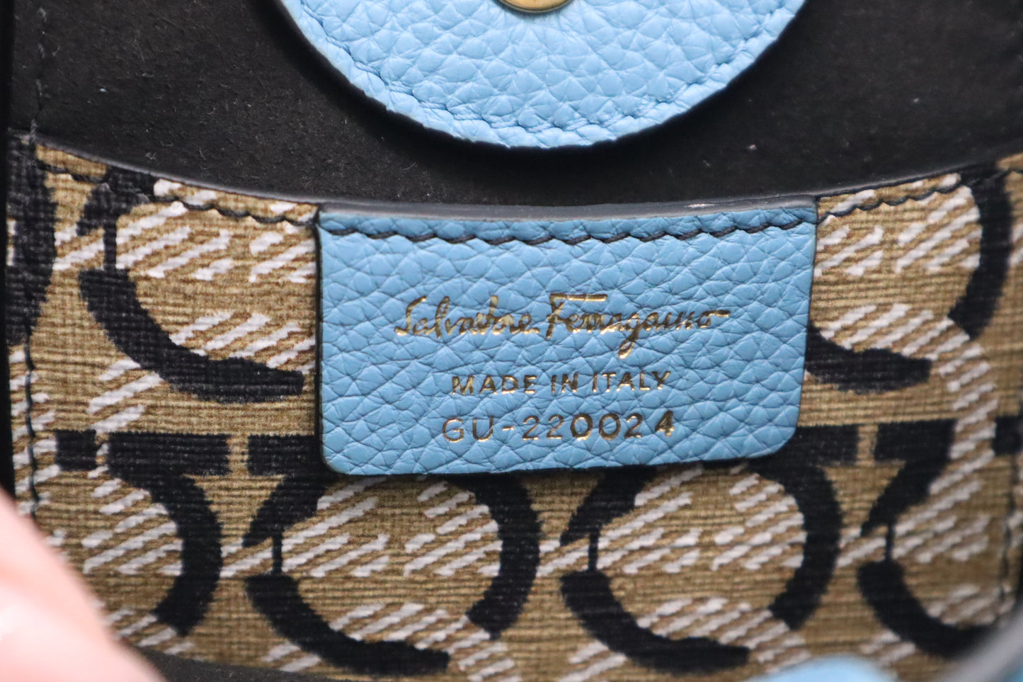 Ferragamo Mini Tote in Blue Leather