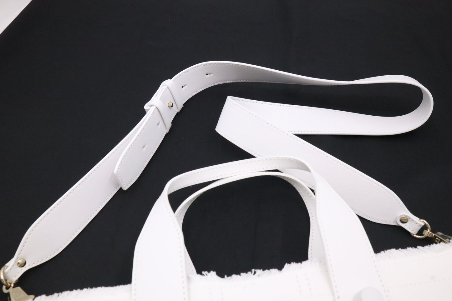 Louboutin Frangibus Handbag in White Bianco Canvas