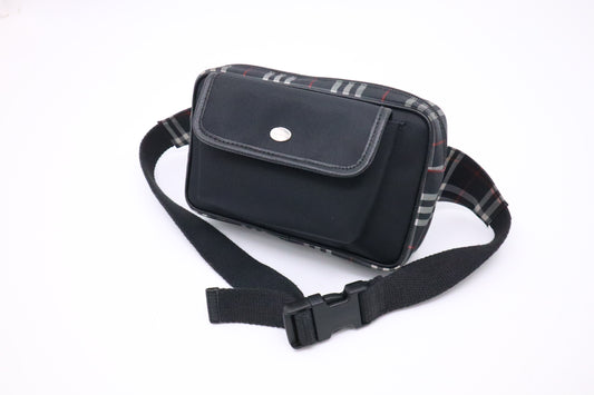 Burberry Waist Pouch in Black Check Nylon