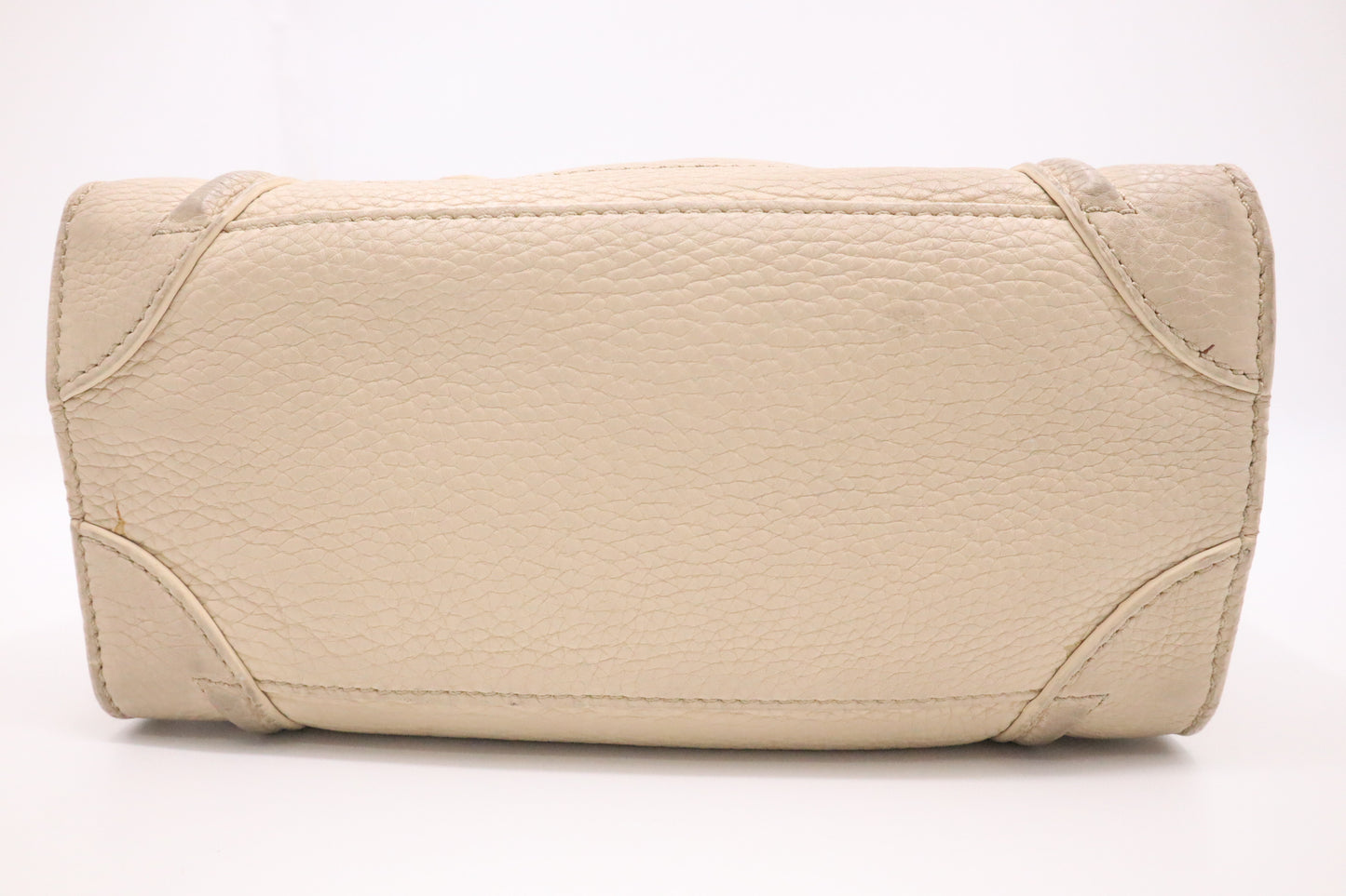Celine Micro Luggage in Cream Drummed Leather