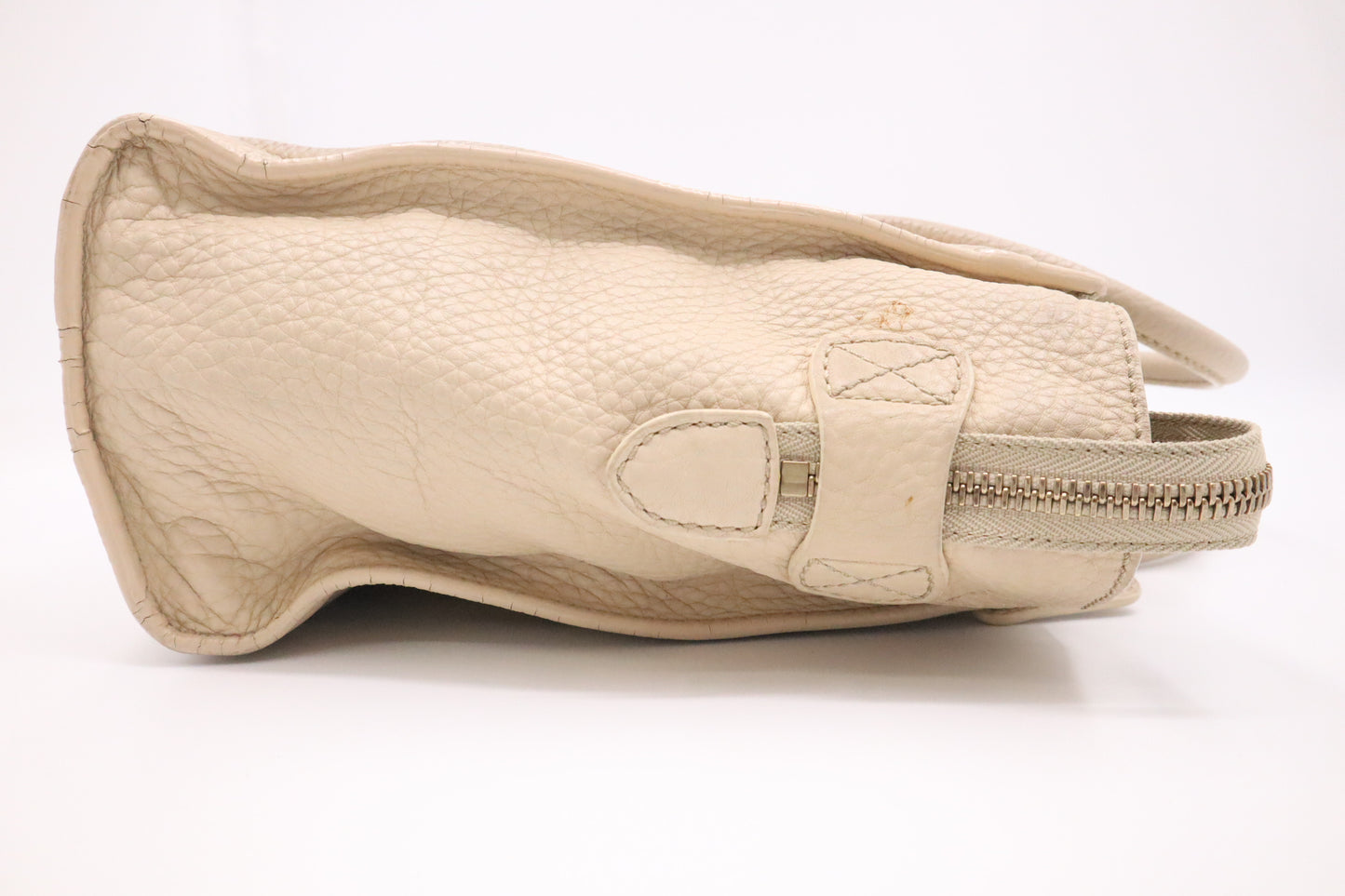 Celine Micro Luggage in Cream Drummed Leather