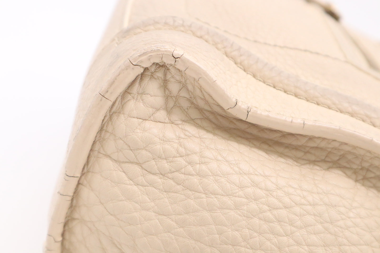 Celine Micro Luggage in Cream Drummed Leather