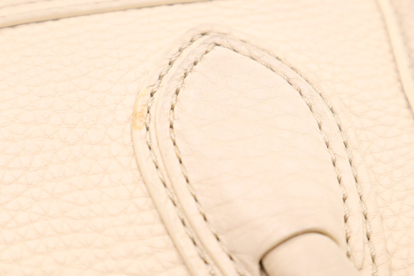 Celine Micro Luggage in Cream Drummed Leather