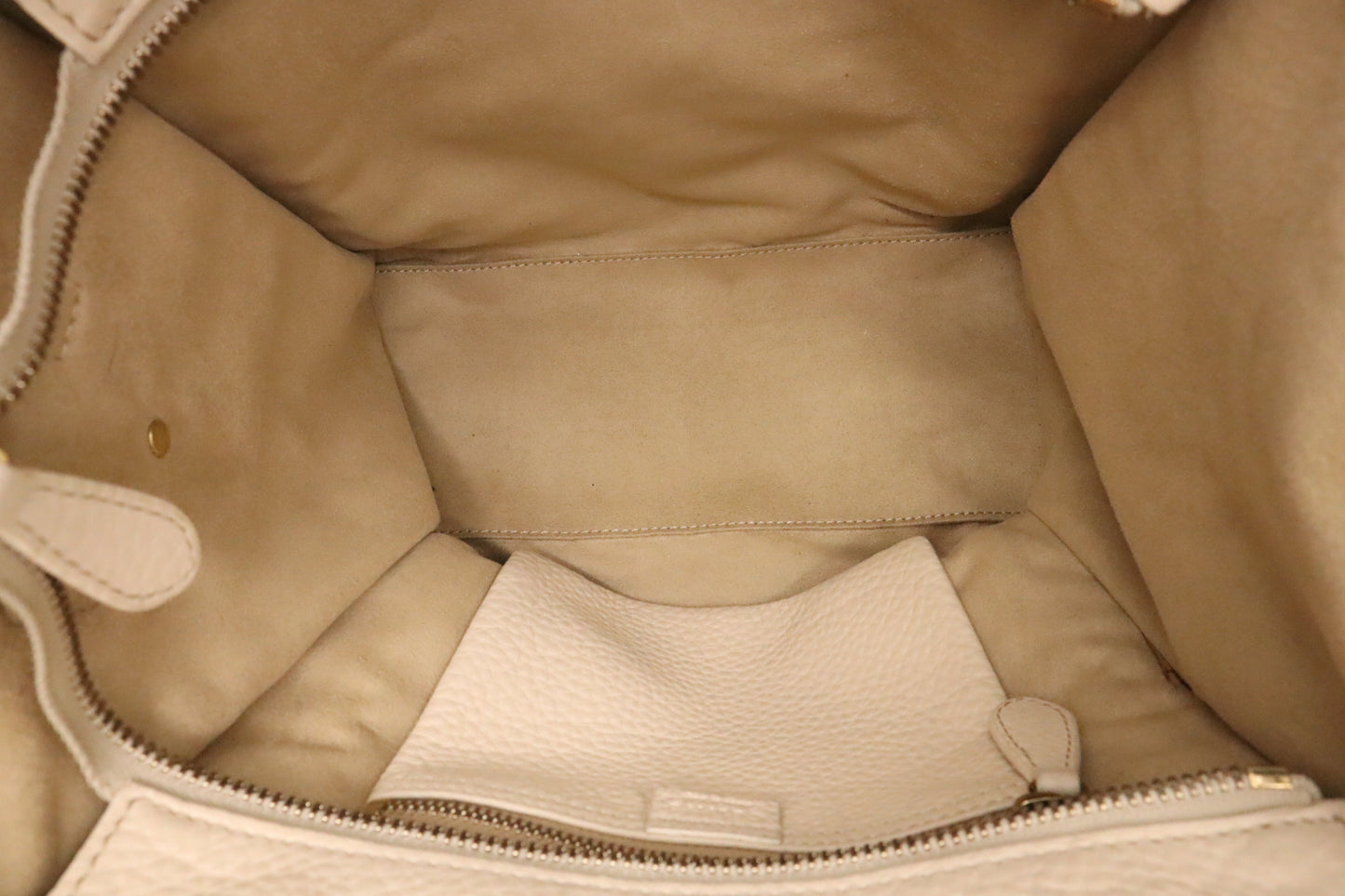 Celine Micro Luggage in Cream Drummed Leather