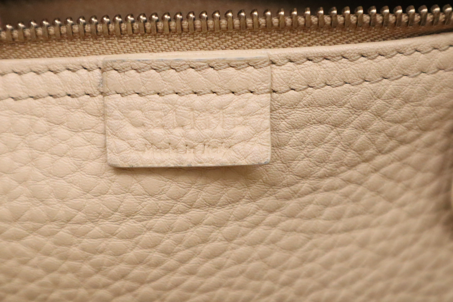 Celine Micro Luggage in Cream Drummed Leather