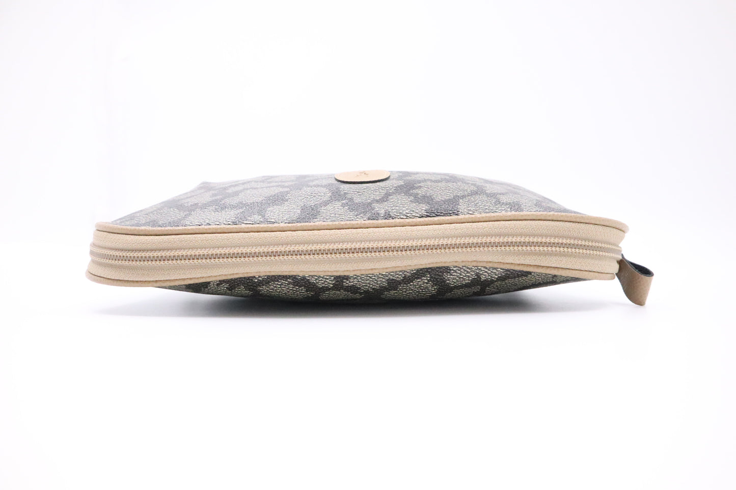 YSL Saint Laurent Clutch in Gray Coated Canvas