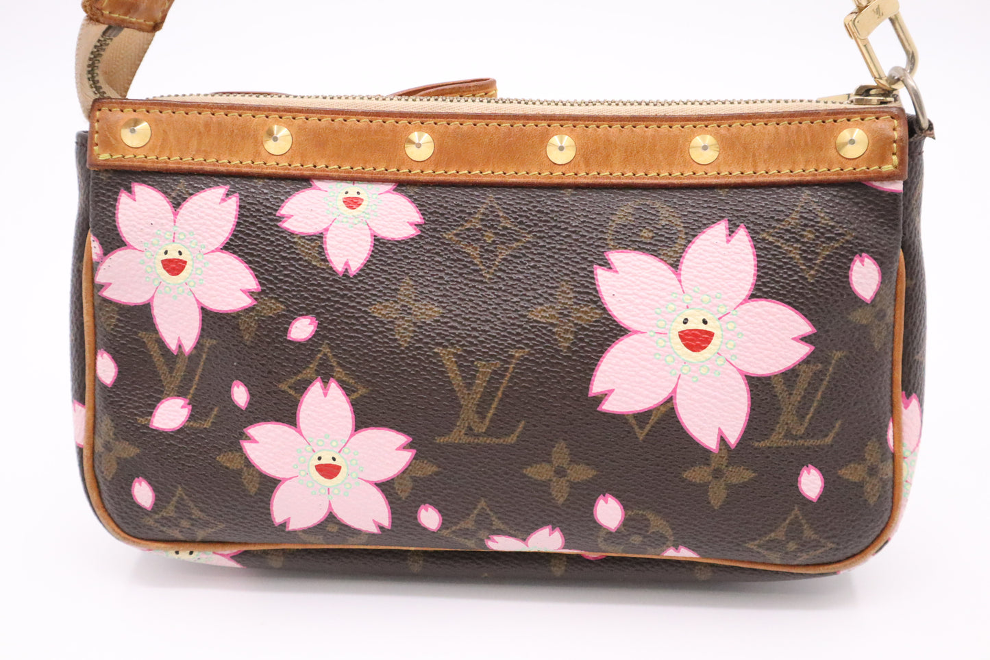 Louis Vuitton x Takashi Murakami Pochette Accessories in Blossoms Monogram Canvas