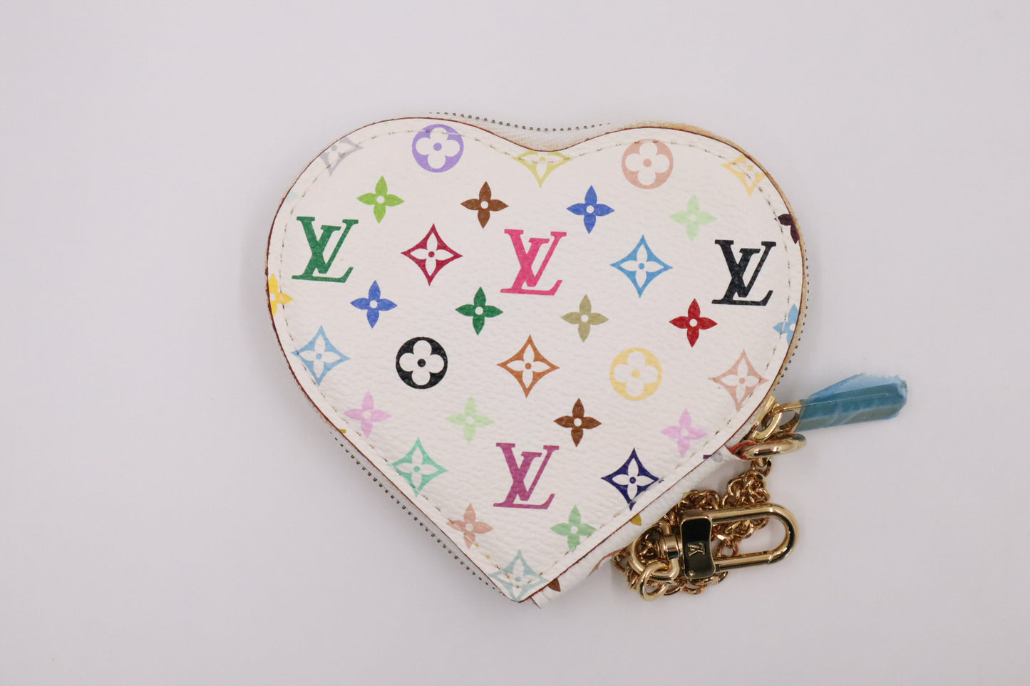 Louis Vuitton Heart Zippy in White Multicolor Monogram Canvas