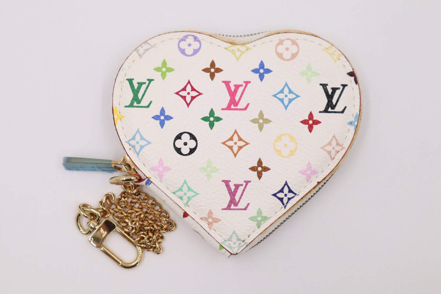 Louis Vuitton Heart Zippy in White Multicolor Monogram Canvas