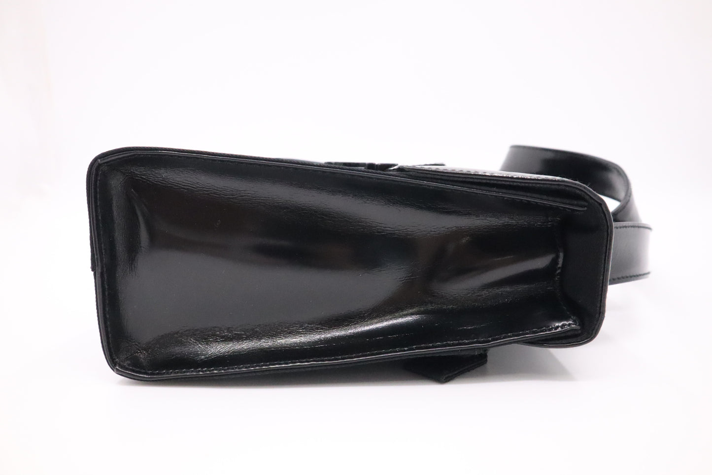 Prada Shoulder Bag in Black Patent Leather and Nylon