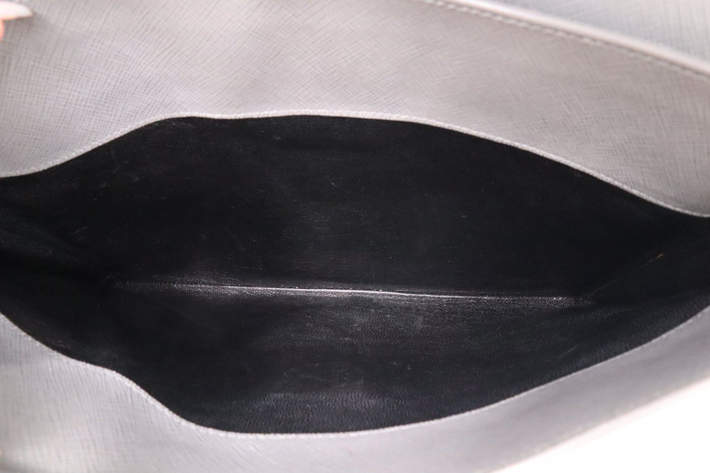 Prada Document Clutch in Gray Leather