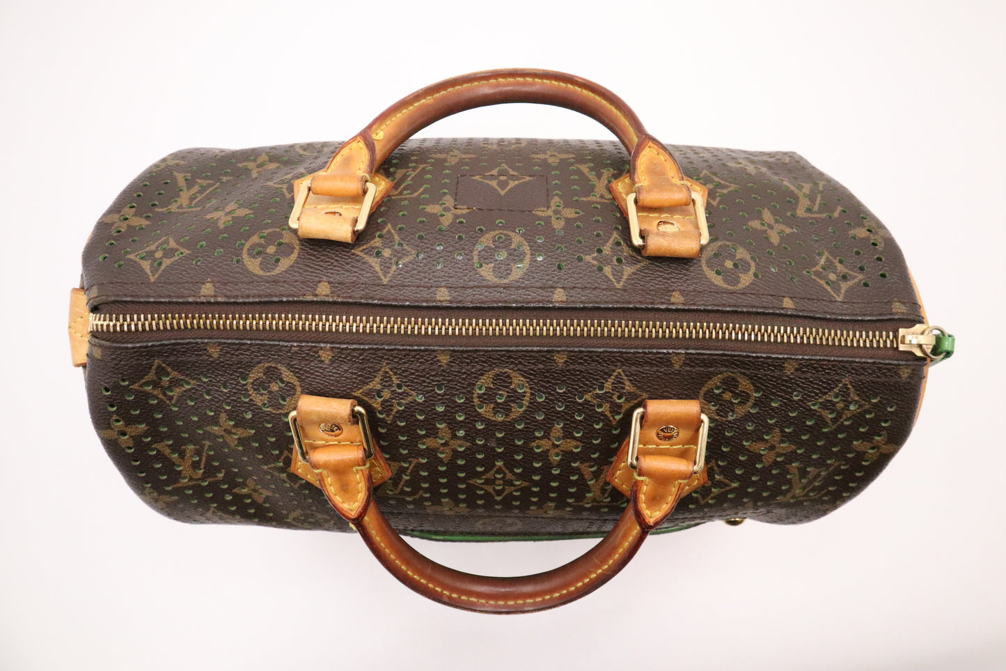 Louis Vuitton Speedy 30 in Green Perforated Canvas