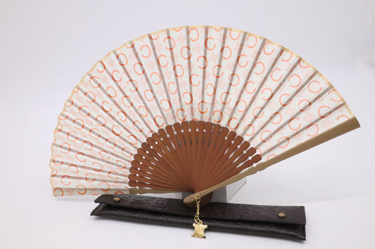 Celine Fan in Orange and Brown