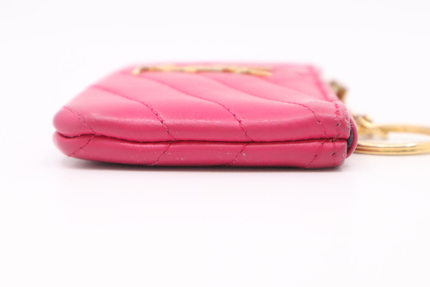 YSL Saint Laurent Key Pouch in Pink Leather