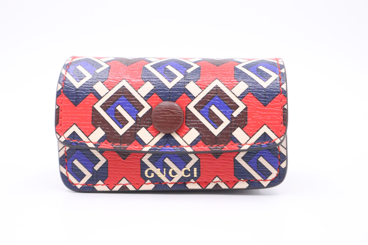 Gucci Dog Bag Case in Blue & Red Leather