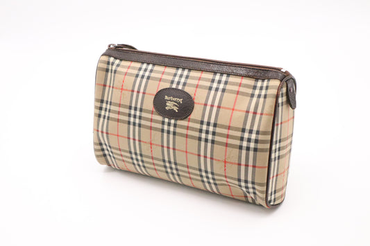 Burberry Clutch in Brown Check Canvas