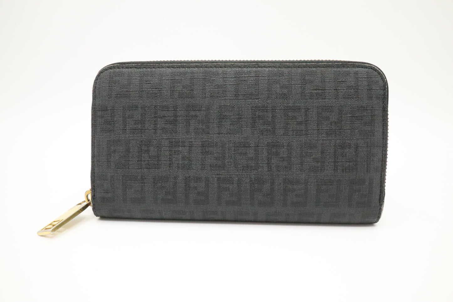 Fendi Long Zippy Wallet in Black Zucca Coated Canvas